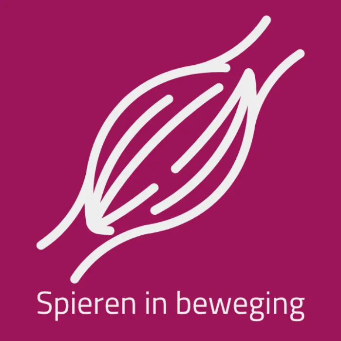 Spieren in beweging met tekst